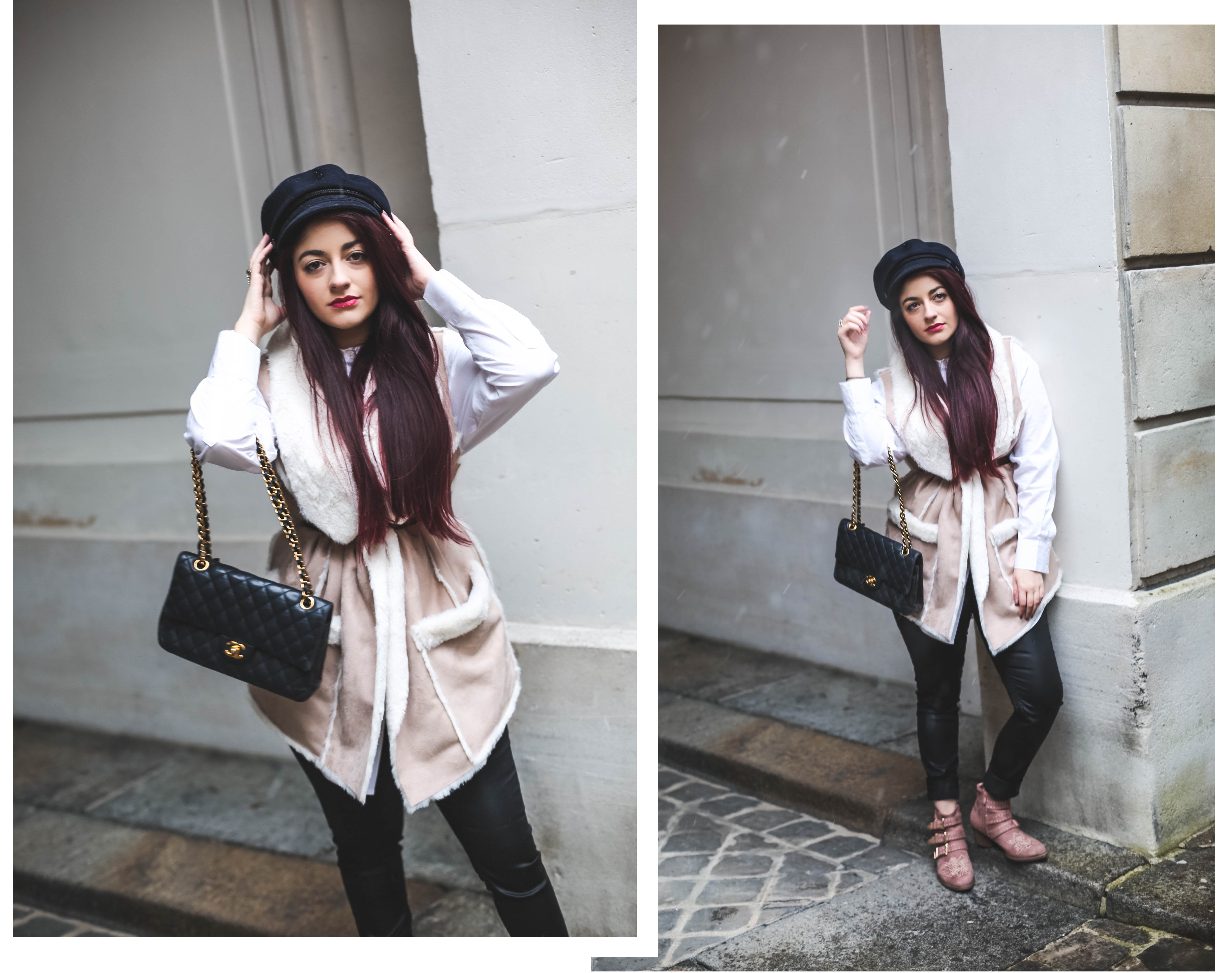 veste en nubuck rose blog mode